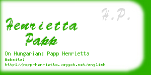 henrietta papp business card